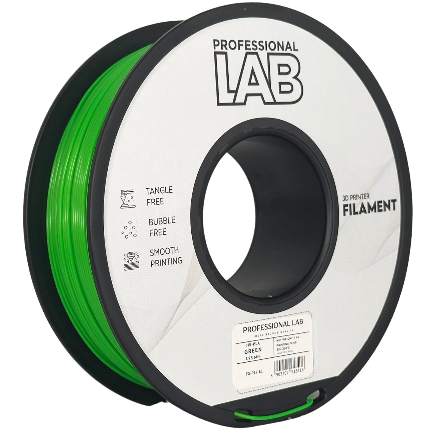Filament Prof. Lab HS-PLA 1.75mm 1kg Zielony | Green