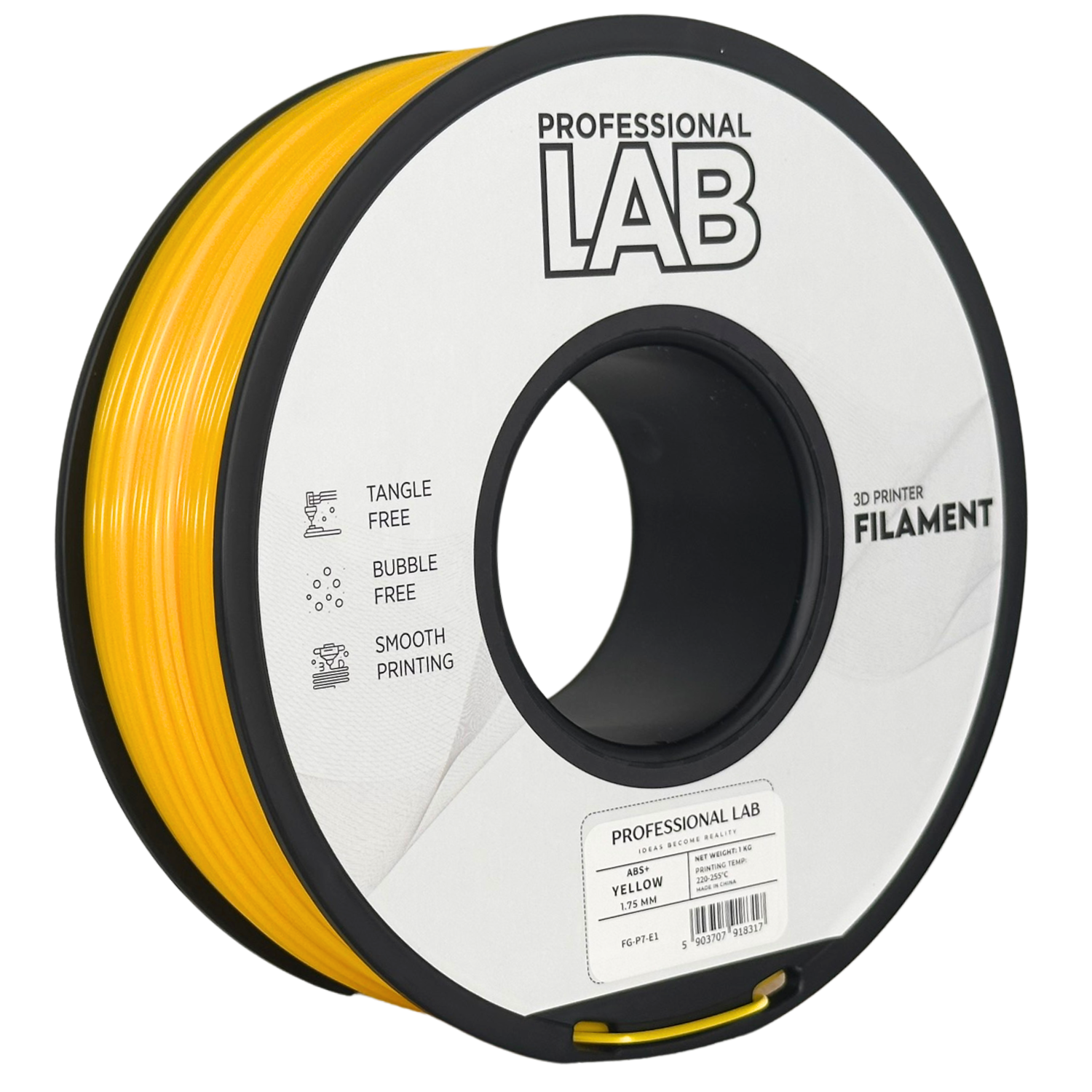 Filament Prof. Lab ABS+ 1.75mm 1kg Żółty | Yellow
