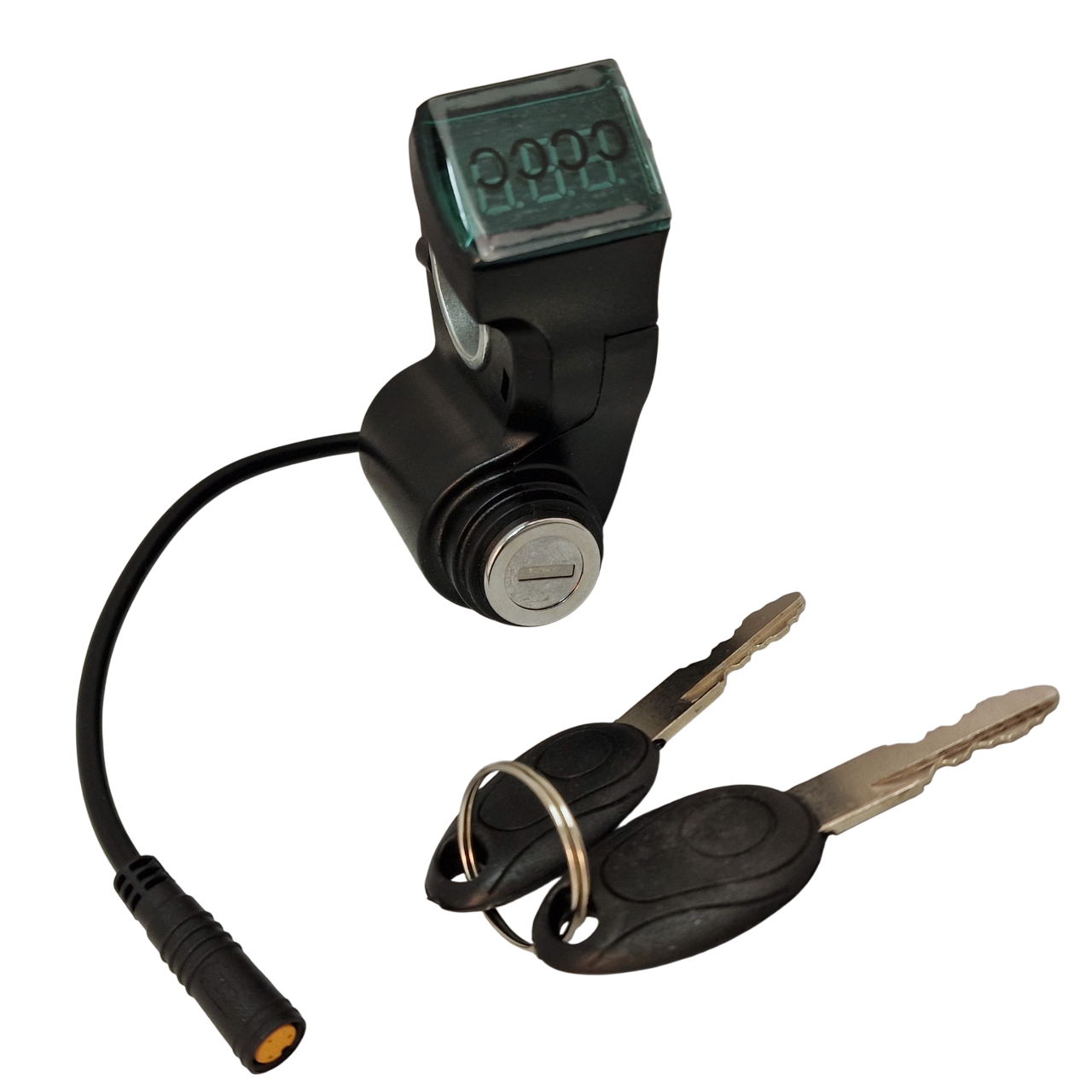 Stacyjka z woltomierzem higo oraz kluczyki do pojazdu elektrycznego