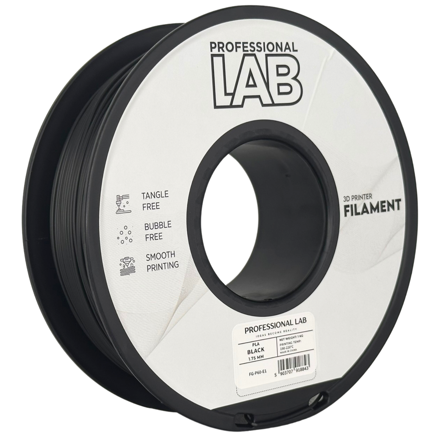 Filament Prof. Lab PLA 1.75mm 1kg Czarny | Black