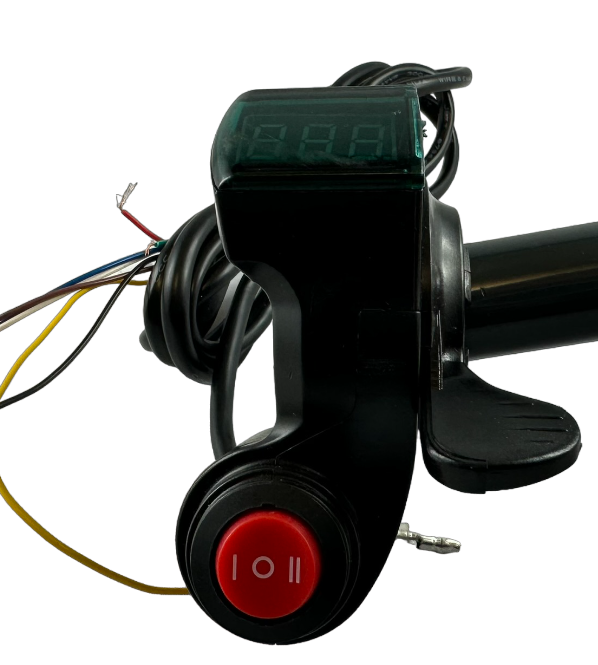 Manetka z woltomierzem i przełącznikiem do hulajnogi ebike 12 Manetka z woltomierzem i przełącznikiem do hulajnogi ebike