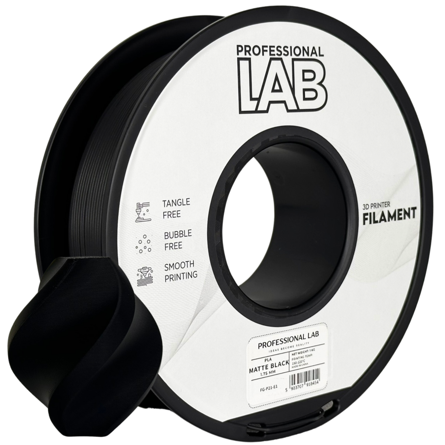 Filament Prof. Lab PLA 1.75mm 1kg Matowy Czarny | Matte Black