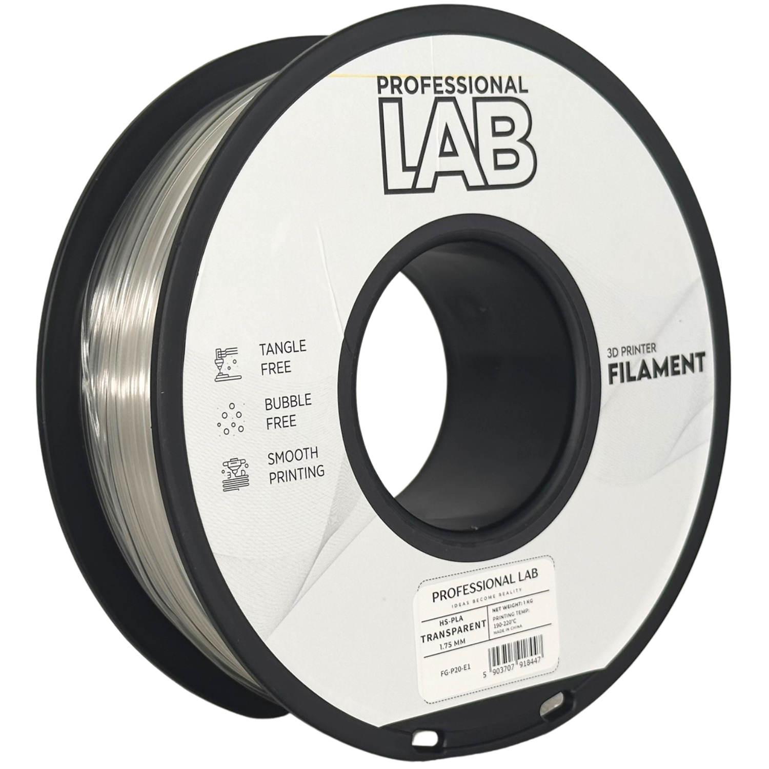 Filament Prof. Lab HS-PLA 1.75mm 1kg Przezroczysty | Transparent