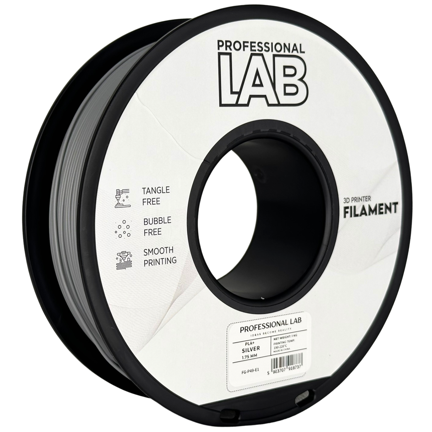 Filament Prof. Lab PLA+ 1.75mm 1kg Srebrny | Silver
