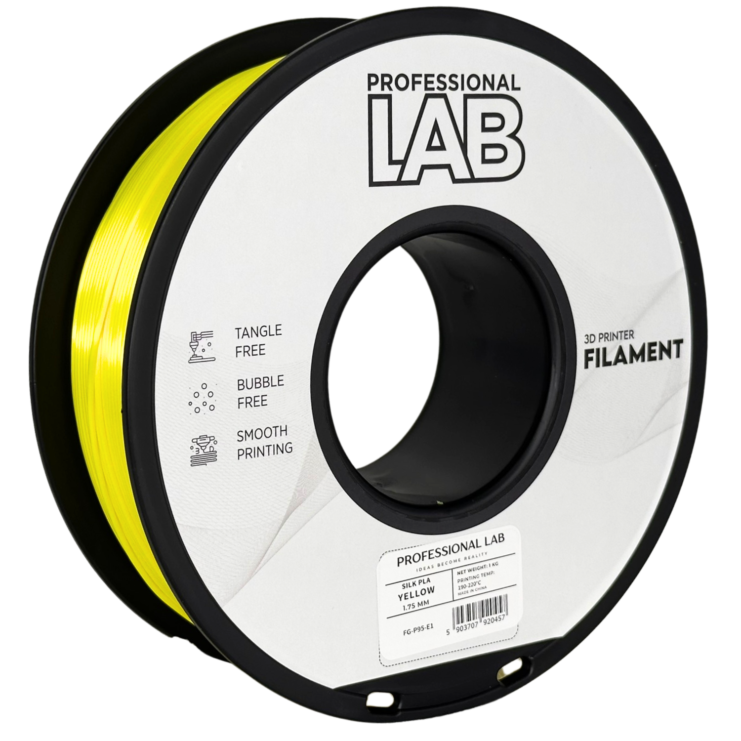 Filament Prof. Lab Silk PLA 1.75mm 1kg Żółty | Yellow