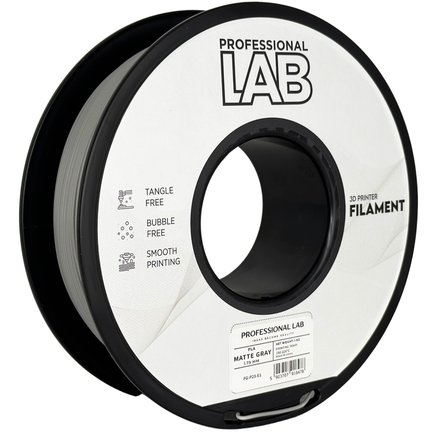 Filament Prof. Lab PLA 1.75mm 1kg Matowy Szary | Matte Gray