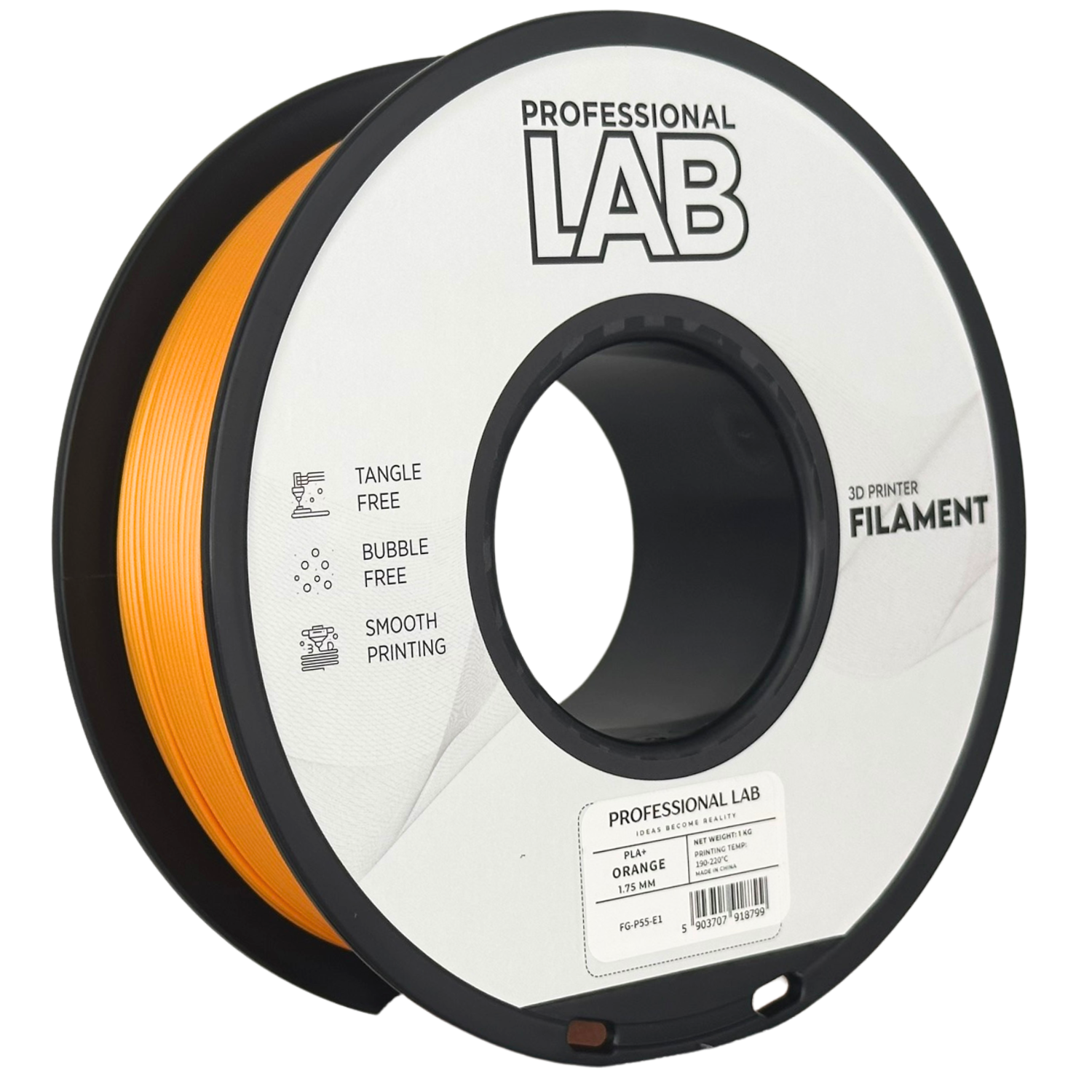 Filament Prof. Lab PLA+ 1.75mm 1kg Pomarańczowy | Orange