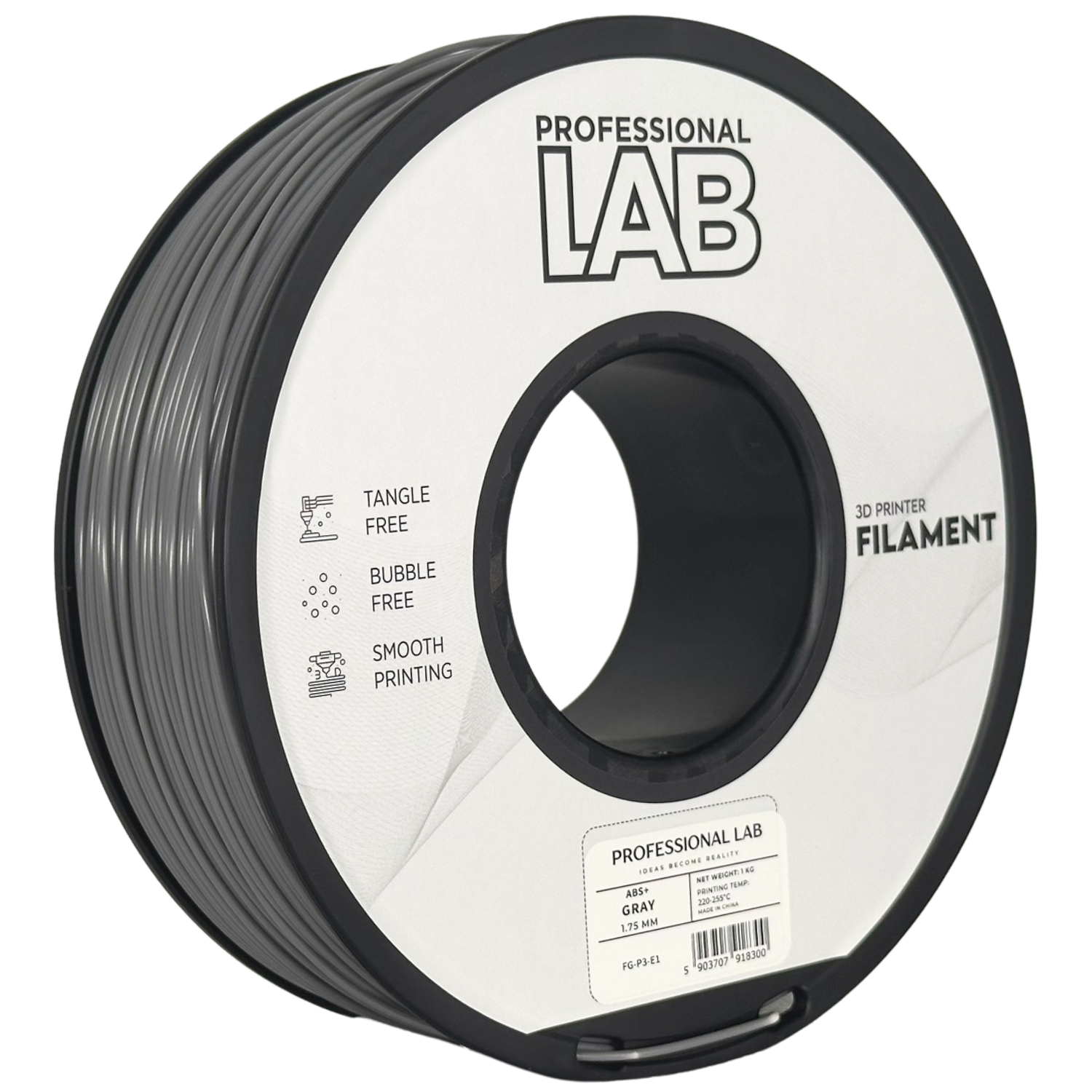 Filament Prof. Lab ABS+ 1.75mm 1kg Szary | Gray