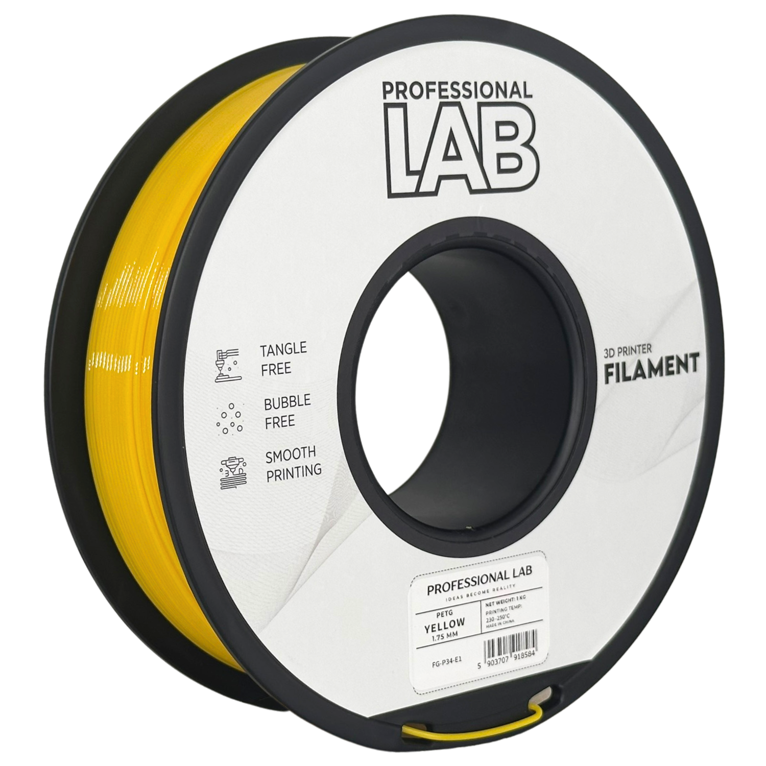 Filament Prof. Lab PET-G 1.75mm 1kg Żółty | Yellow