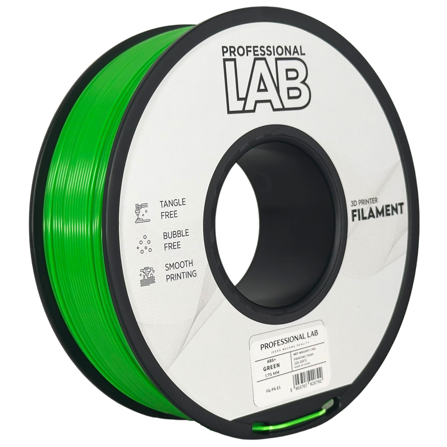 Filament Prof. Lab ABS+ 1.75mm 1kg Zielony | Green