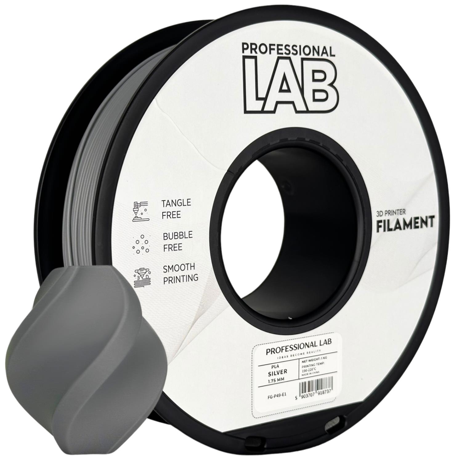 Filament Prof. Lab PLA 1.75mm 1kg Srebrny | Silver