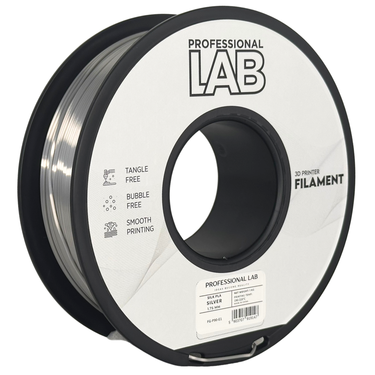 Filament Prof. Lab Silk PLA 1.75mm 1kg Srebrny | Silver