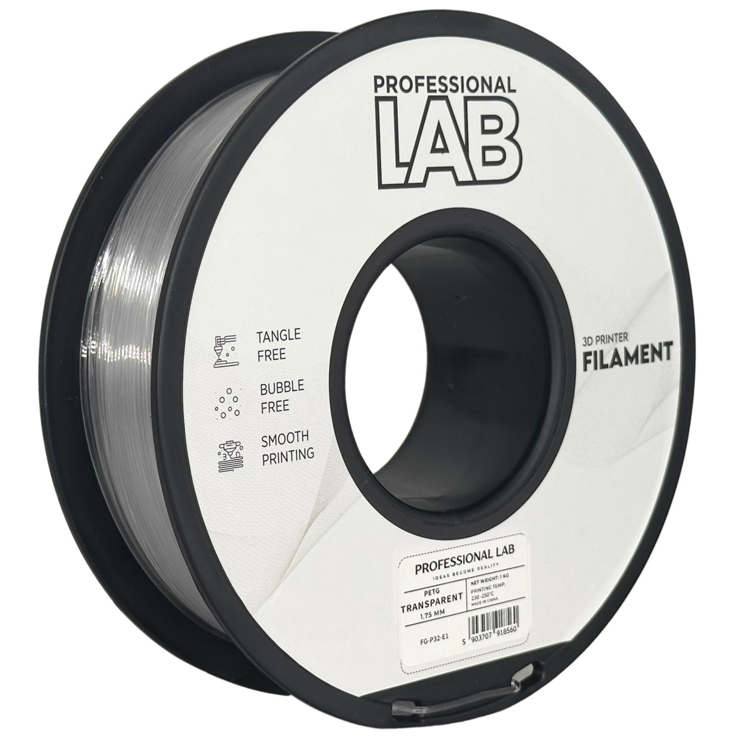 Filament Prof. Lab PET-G 1.75mm 1kg Przezroczysty | Transparent