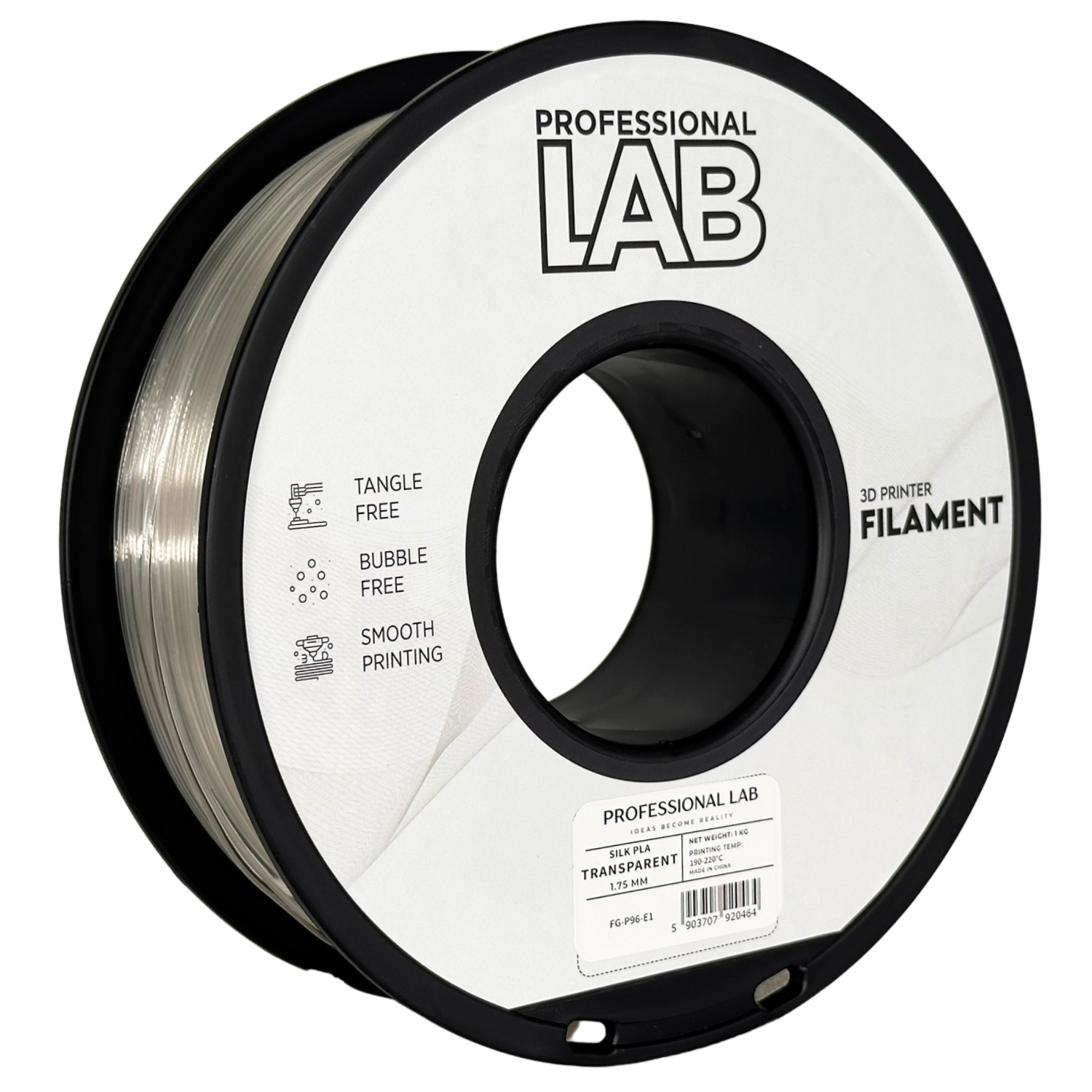 Filament Prof. Lab Silk PLA 1.75mm 1kg Przezroczysty | Transparent