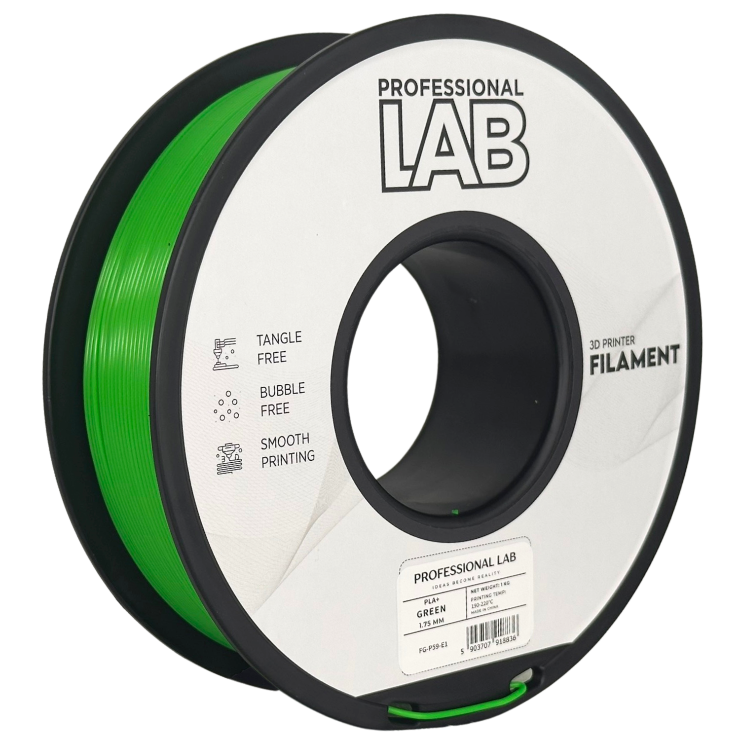 Filament Prof. Lab PLA+ 1.75mm 1kg Zielony | Green