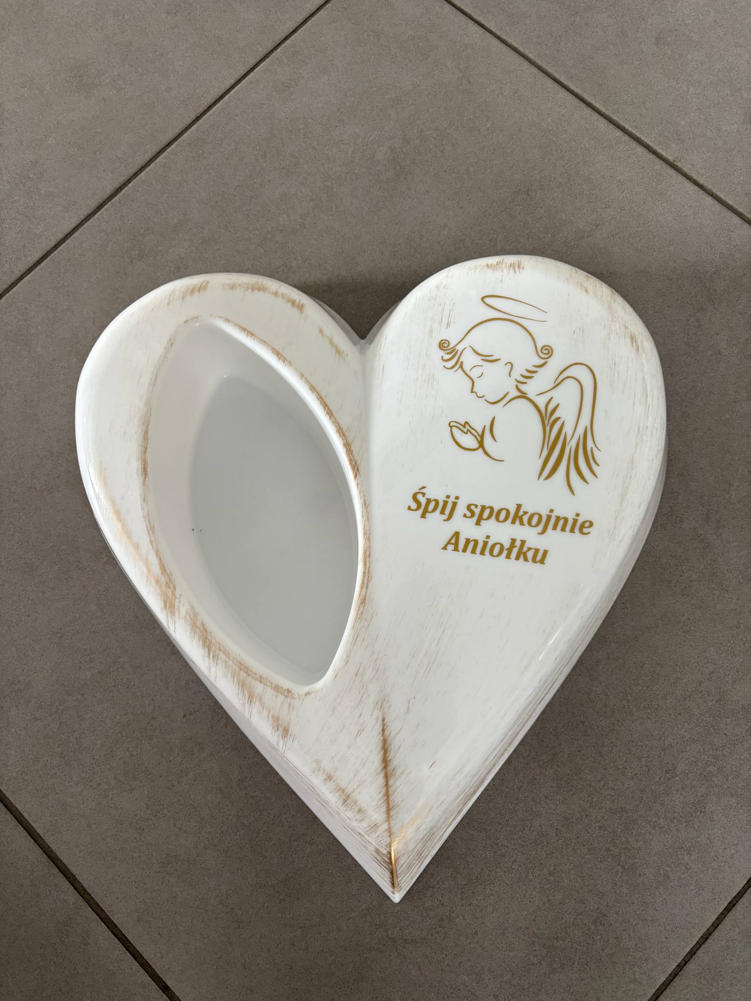 SERCE na grób dziecka Anioł Doniczka wiązanka stroik na cmentarz Aniołek