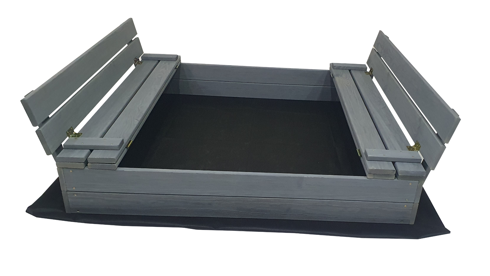 Duża Piaskownica Impregnowana Zamykana Drewniana 120cm SZARA