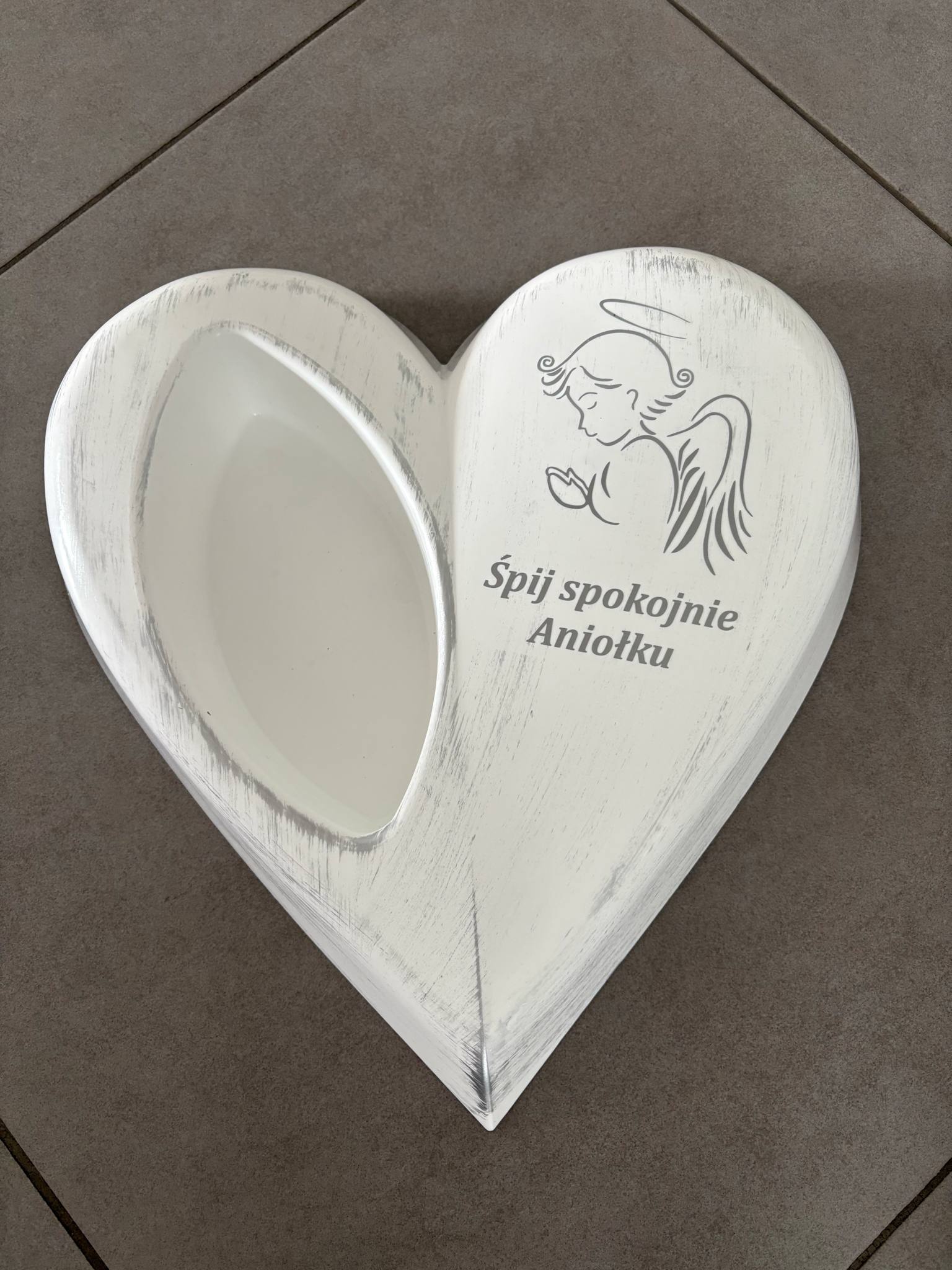 SERCE na grób dziecka Anioł Doniczka wiązanka stroik na cmentarz Aniołek