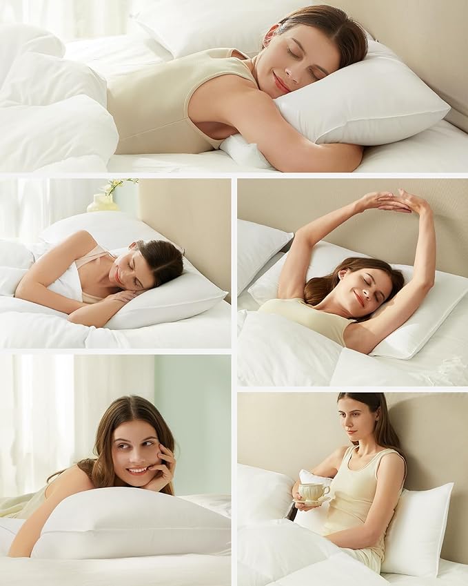 Poduszka do spania Songmics 80 x 40 cm wypełnienie 800 g z torbą