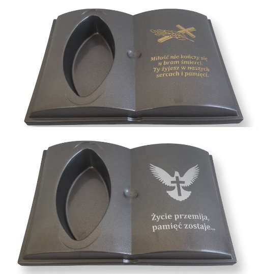 KSIĘGA na grób Podkład do stroików sztucznych Grafitowa z brokatem