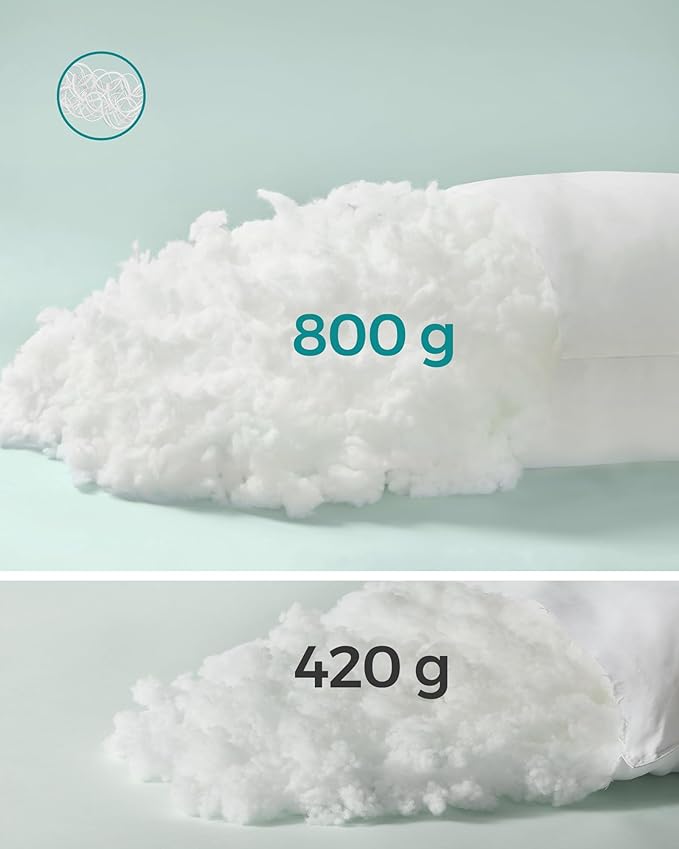 Poduszka do spania Songmics 80 x 40 cm wypełnienie 800 g z torbą