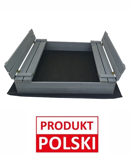 Duża Piaskownica Impregnowana Zamykana Drewniana 120cm SZARA