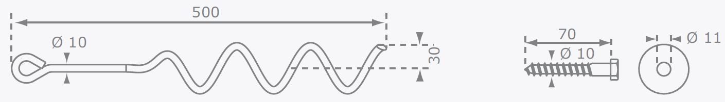 Kotwa wkręcana do ziemi do mocowania w ogrodzie skrętna