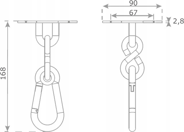 Zawiesie do montażu huśtawki worka na plac zabaw