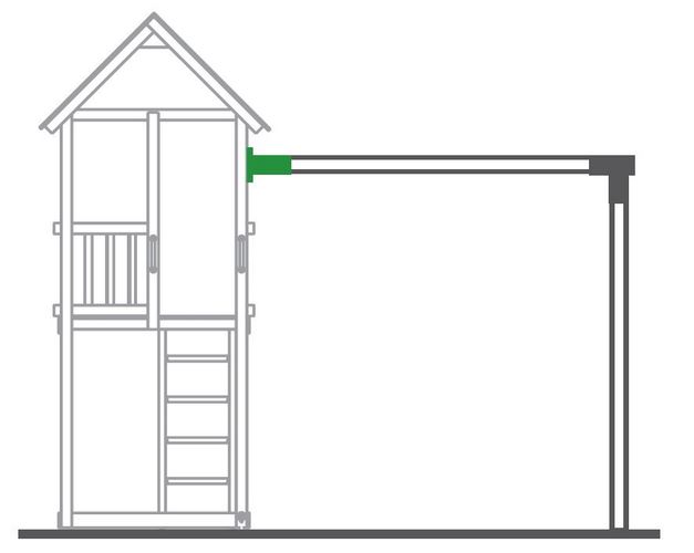 Łącznik do huśtawki belka okrągła ścienny 10cm czerwony