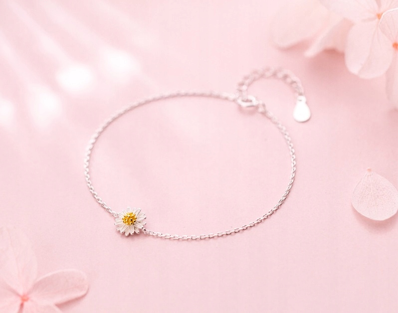 Bransoletka SREBRO próby 925 Stokrotka