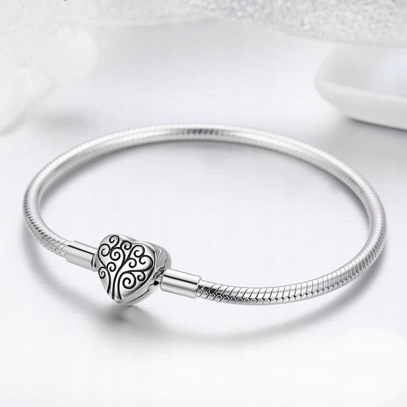 Bransoletka modułowa baza do Charms SREBRO 925 Serce Drzewo Rodzinne 20 cm