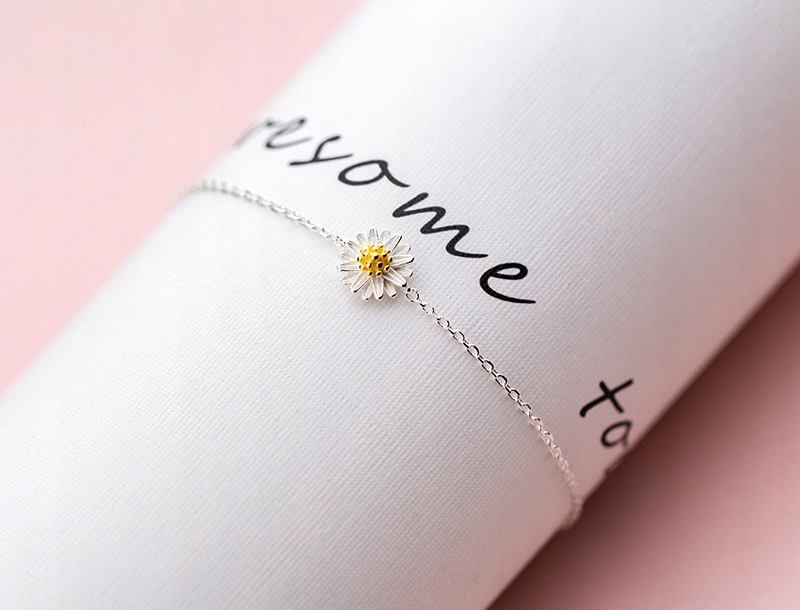 Bransoletka SREBRO próby 925 Stokrotka