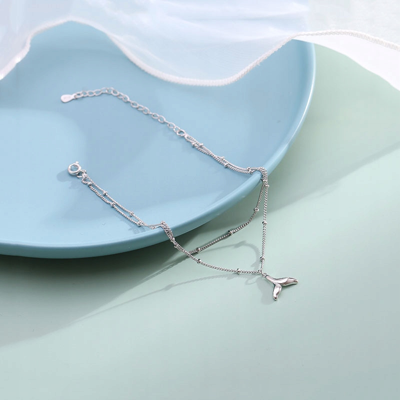 Bransoletka srebrna podwójna Rybi ogon