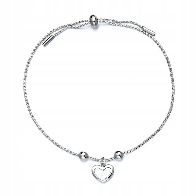 Bransoletka srebrna Serce regulowana