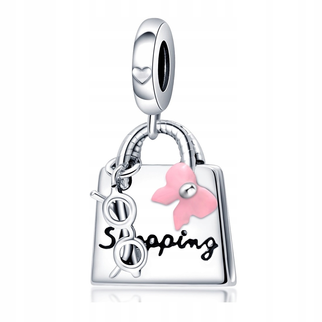 Zawieszka SREBRO 925 Charms Torebka na zakupy i Okulary