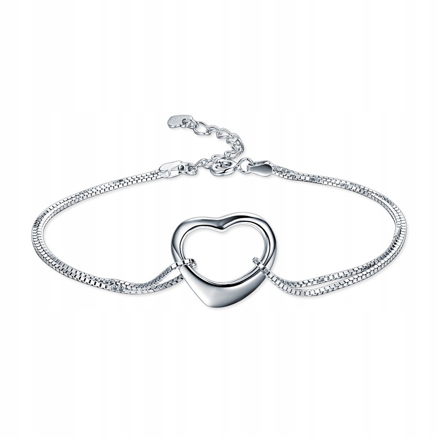 Bransoletka SREBRO próby 925 Serce