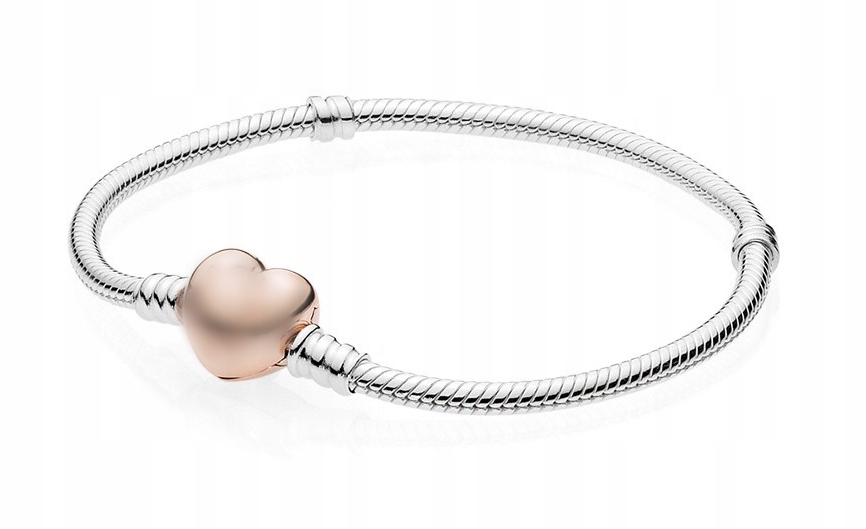 Bransoletka modułowa srebrna Złote Serce 21 cm