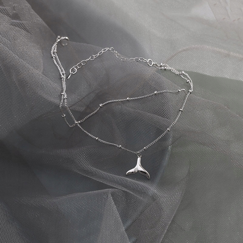 Bransoletka srebrna podwójna Rybi ogon