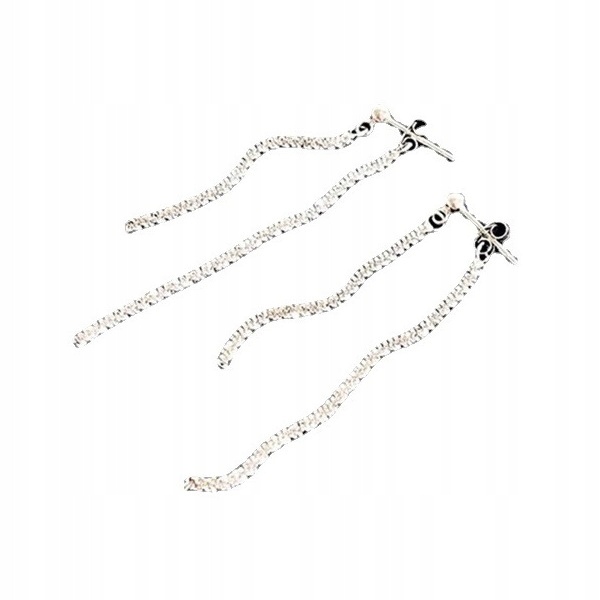 Kolczyki srebrne sztyfty wiszące podwójne wężyki