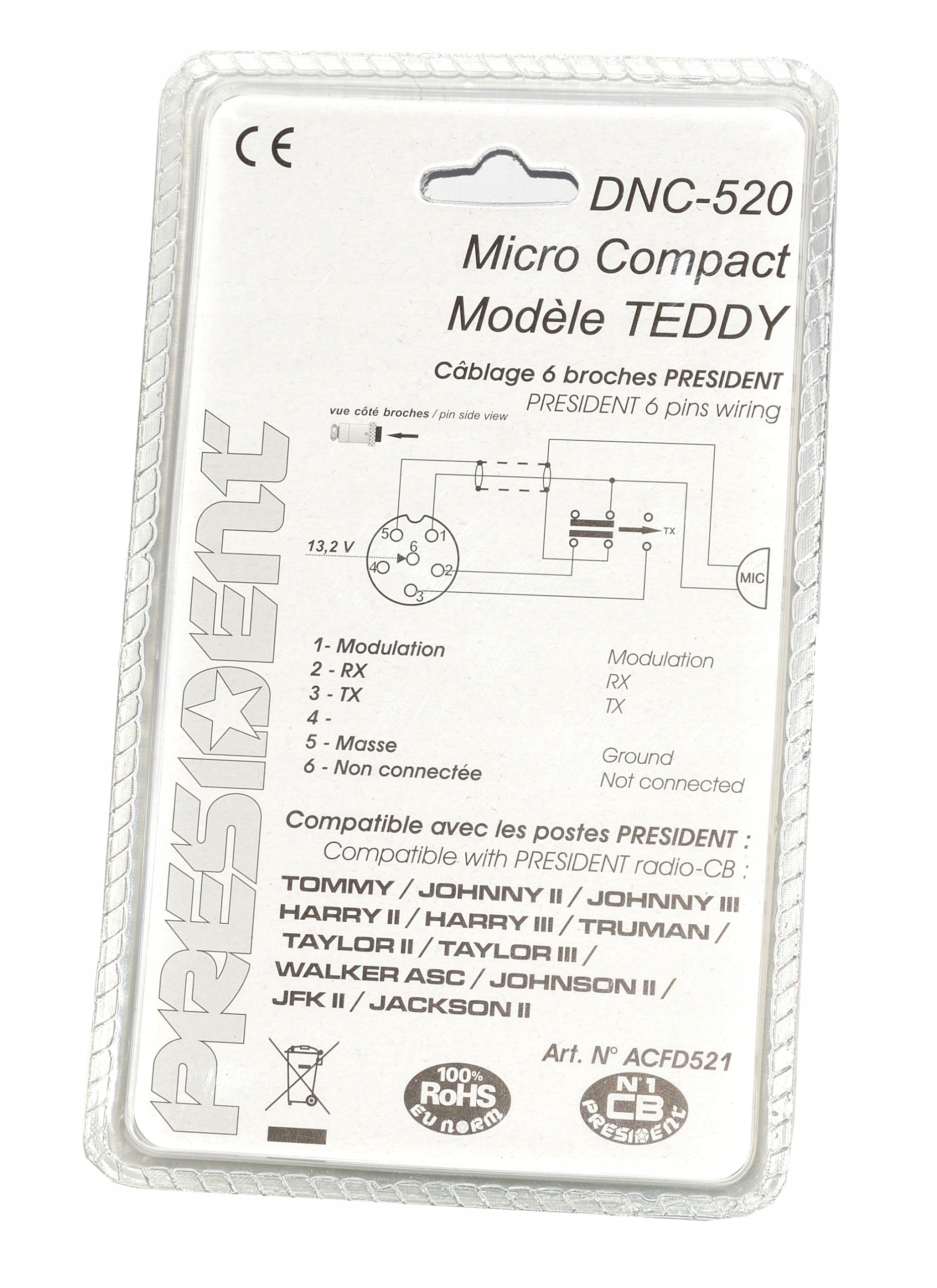 Mikrofon gruszka DNC-520 President ORYGINALNY