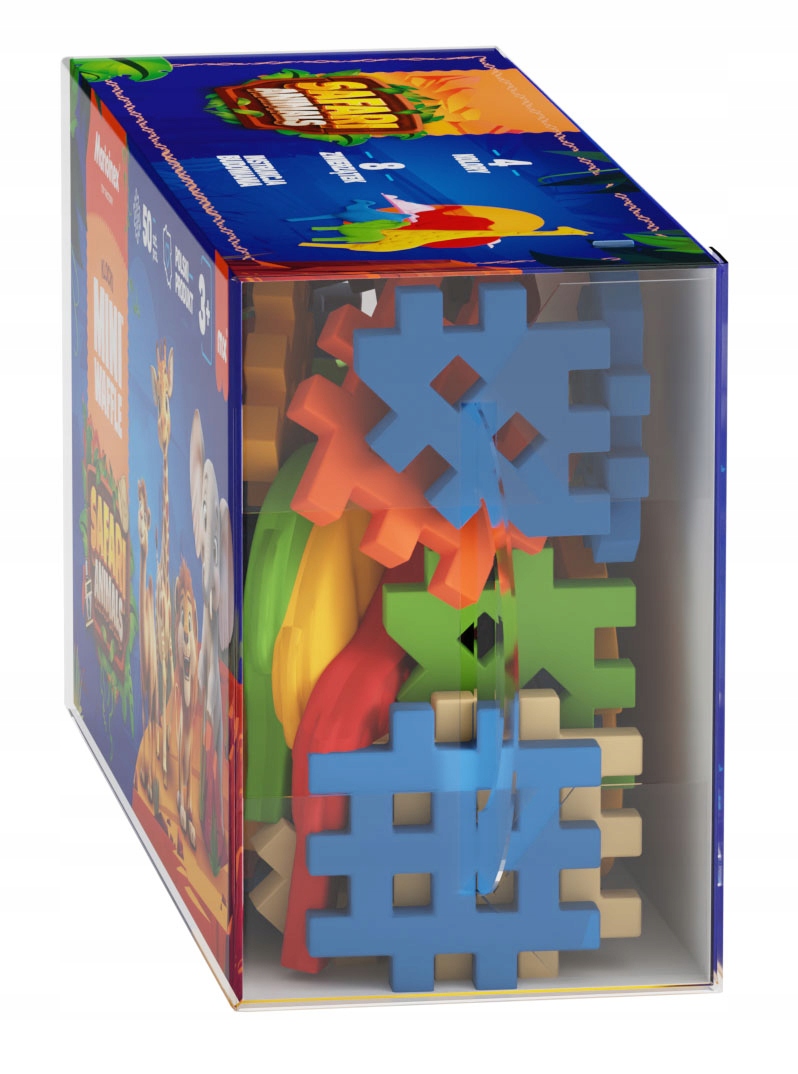 Marioinex klocki WAFFLE mini Safari Animals, 50 el w tym 8 zwierząt