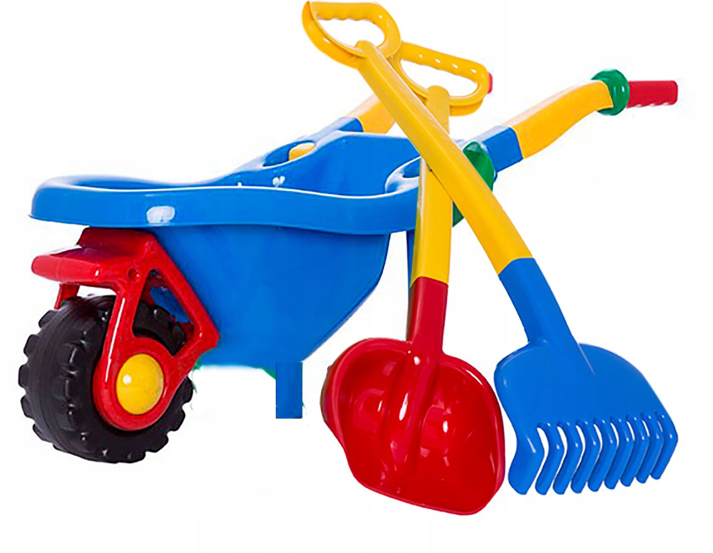 Duża taczka ogrodowa 74cm łopatka grabki do piasku