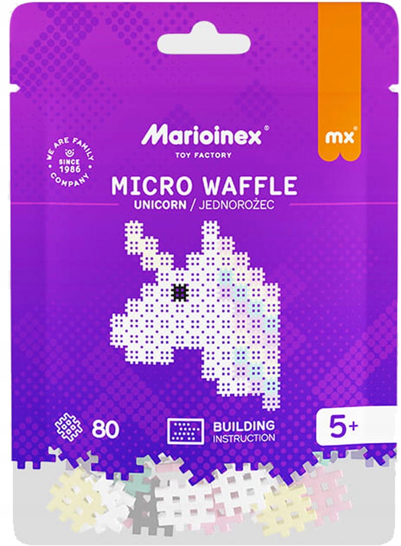 Micro waffle 80 elementów jednorożec, Marioinex, obraz, puzzle