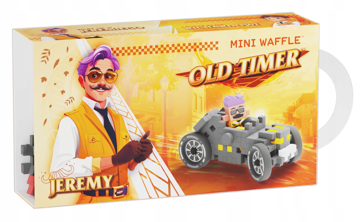 Marioinex Waffle Mini Samochody Old Timer, Jeremy, 50 el, Grey wyścigi 2w1