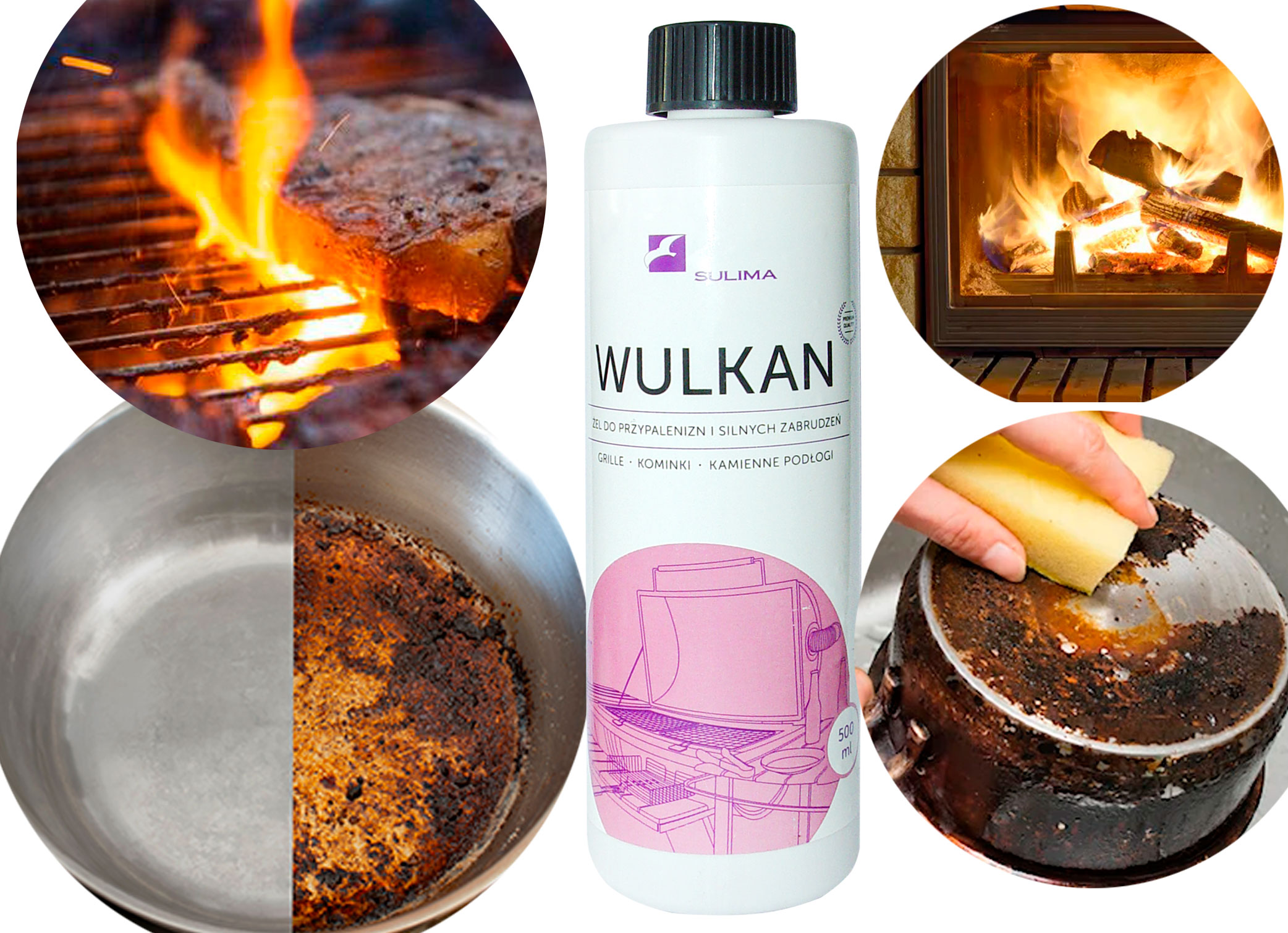 WULKAN do czyszczenia przypaleń, grilli, kominków