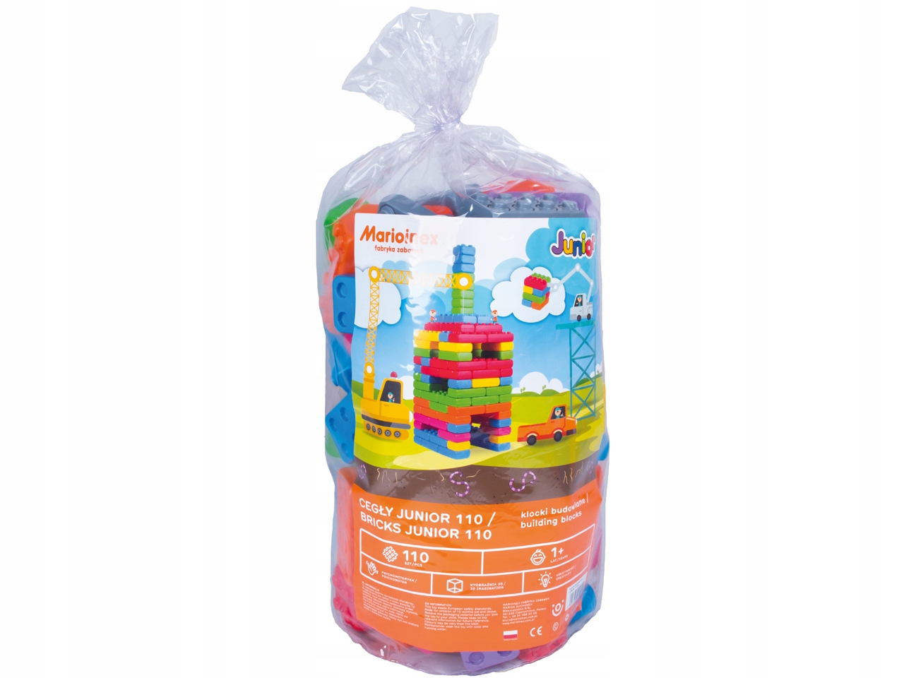 MARIOINEX Klocki budowlane Cegły Junior 110 el