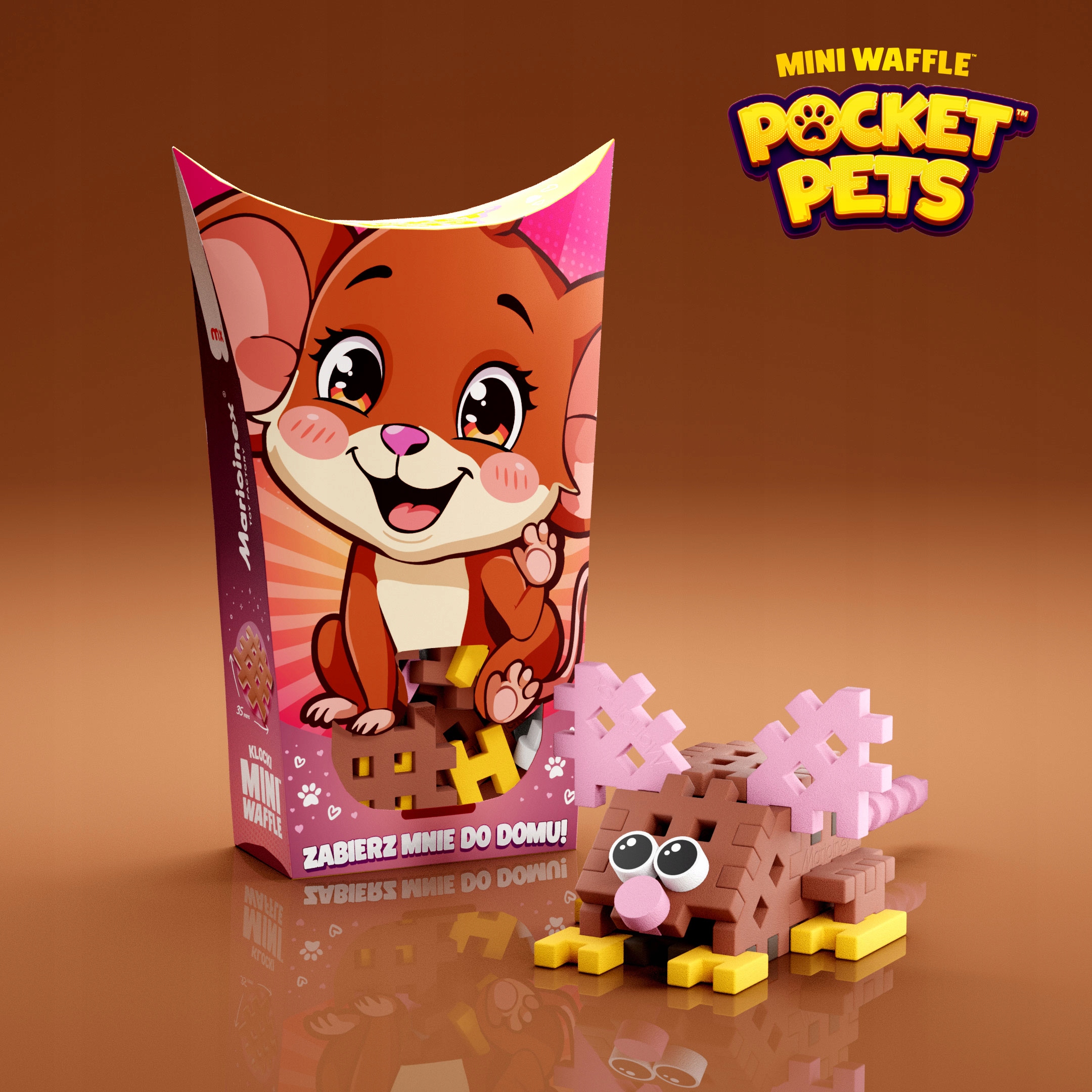 Marioinex Mini Waffle POCKET PETS - zestaw MYSZKA / MYSZ