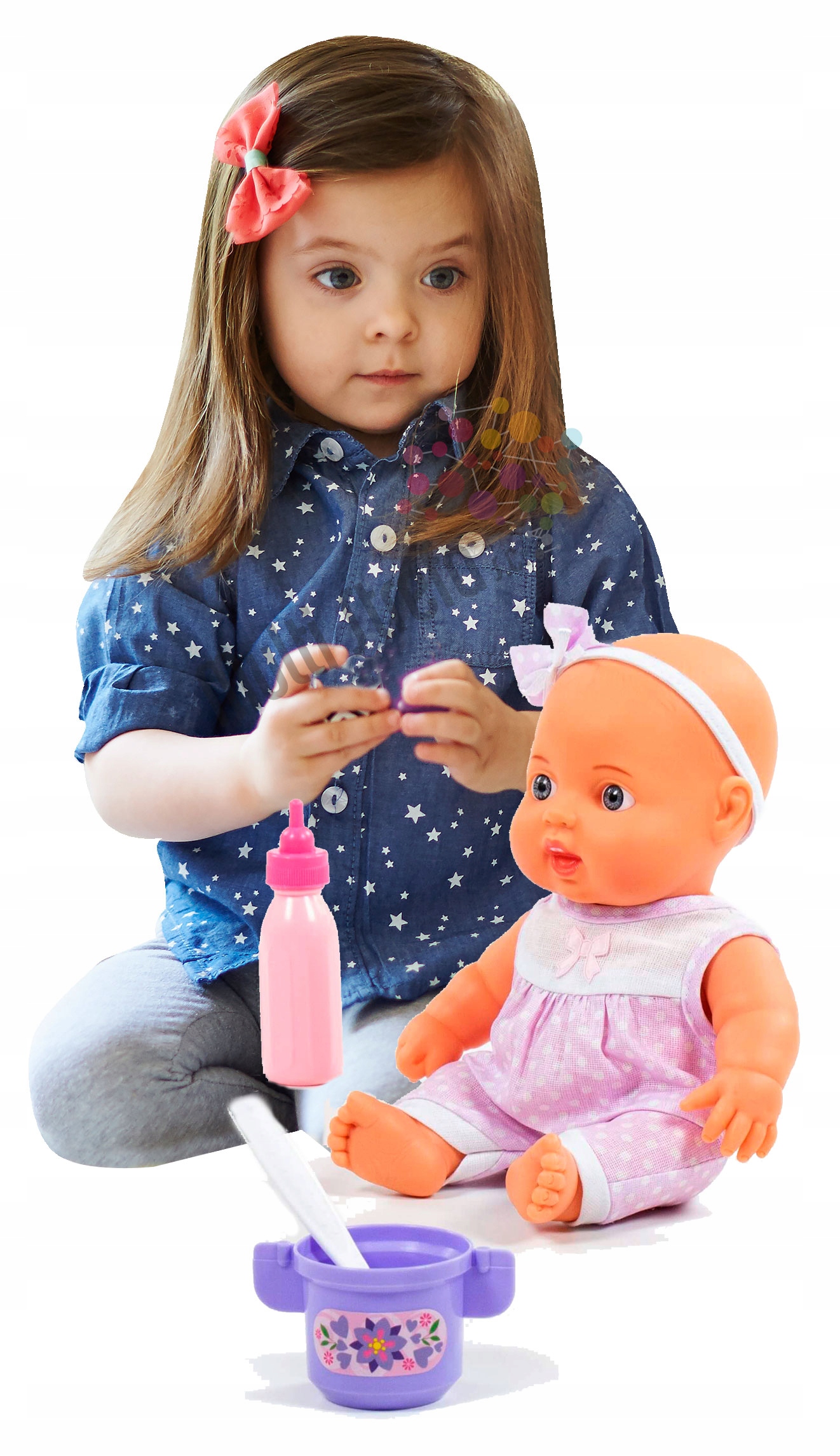 Lalka Bobas do karmienia 24 cm + 3 elementy