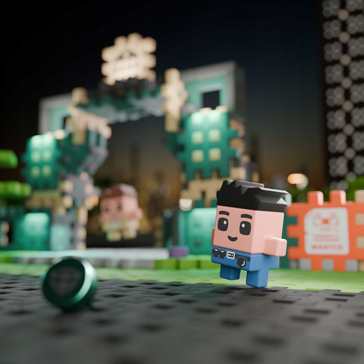 Marioinex Wafle Mini NAPAD NA BANK, skarbiec z diamentami 148 el 4 figurki