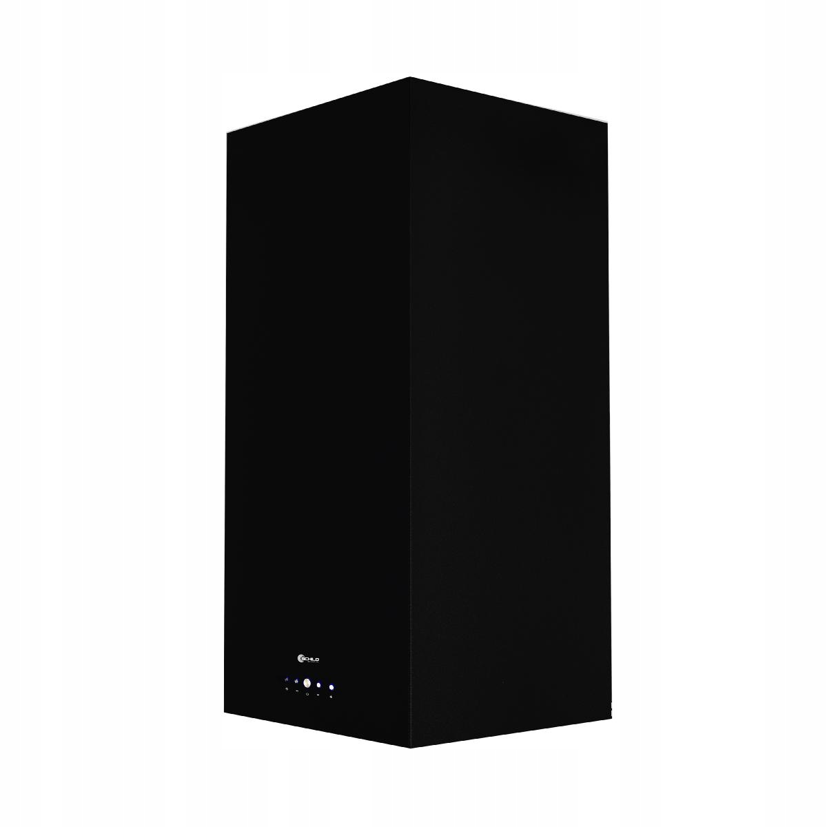 OKAP KUCHENNY ŚCIENNY CZARNY KOMINOWY PROSTOKĄTNY